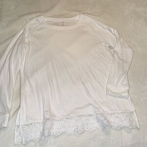 Taohuadao polyester blend long sleeve top